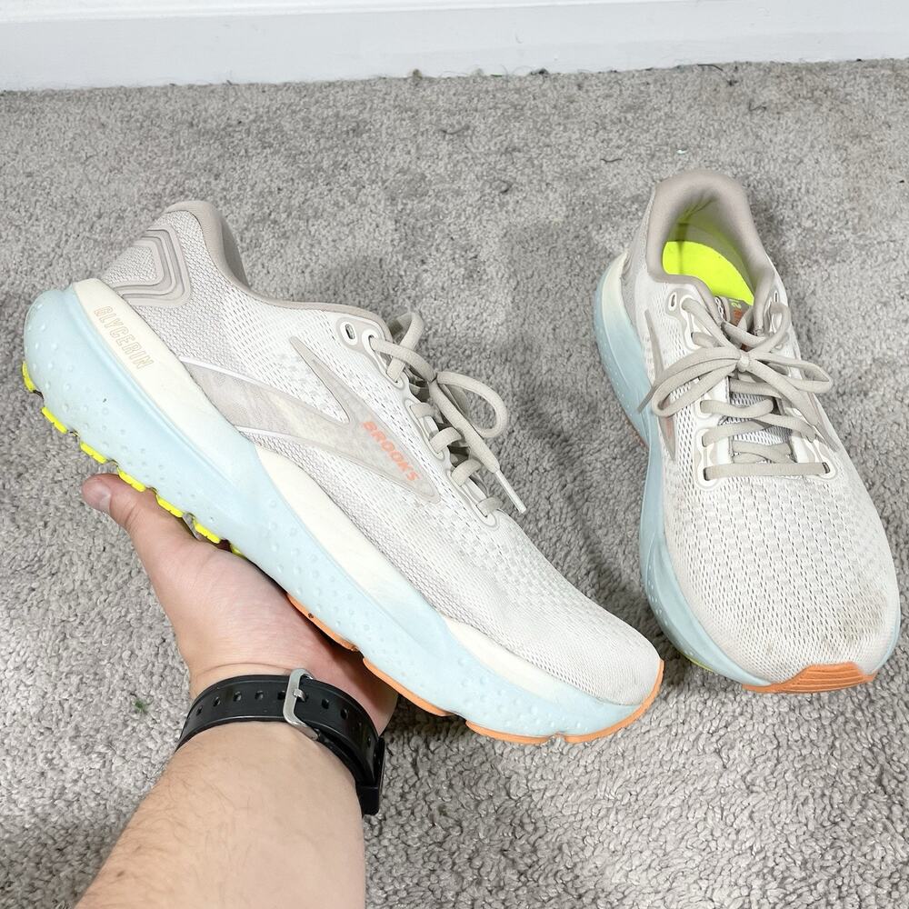 Brooks Glycerin 21 Running Shoe Women Size 11 B Coconut Aqua Sneaker 1204081B195